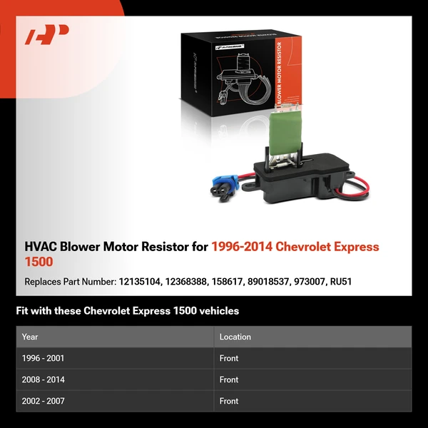 HVAC Blower Motor Resistor for 1996-2014 Chevrolet Express 1500