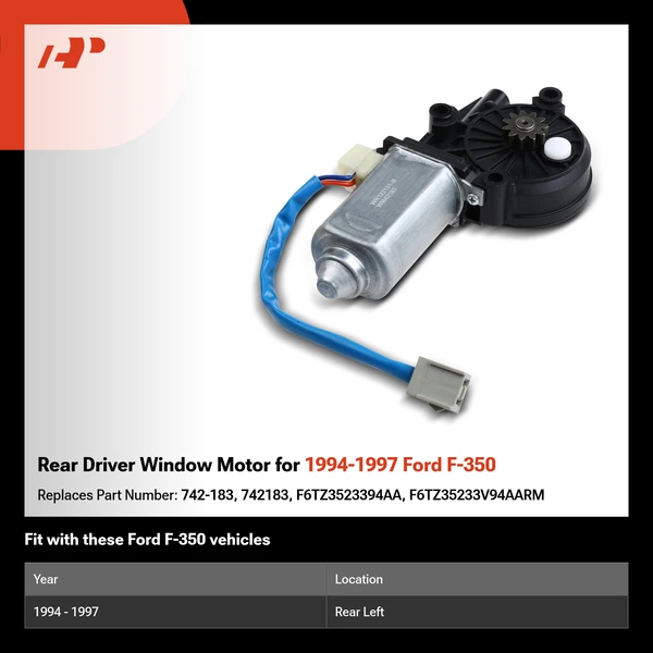 Rear Driver Window Motor for 1994-1997 Ford F-350