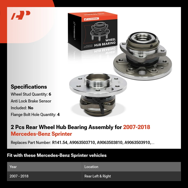 2 Pcs Rear Wheel Hub Bearing Assembly for 2007-2018 Mercedes-Benz Sprinter