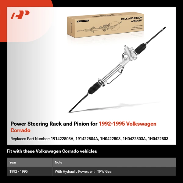 Power Steering Rack and Pinion for 1992-1995 Volkswagen Corrado
