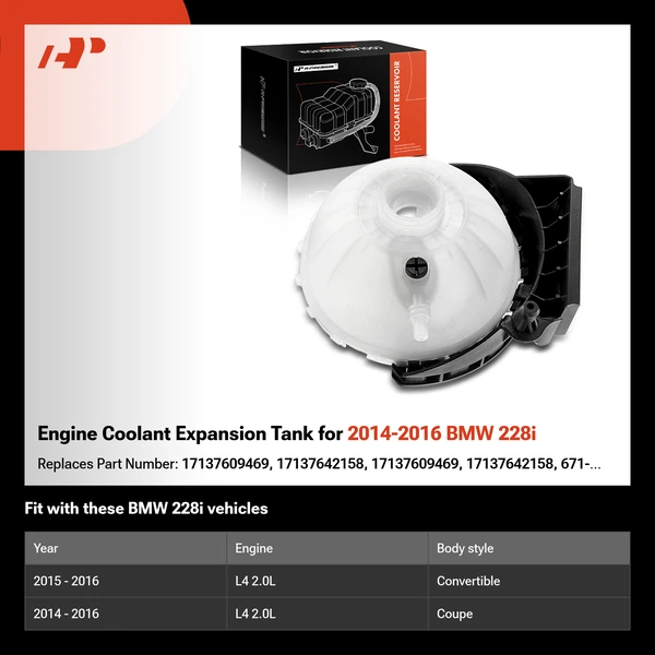 Engine Coolant Expansion Tank for 2014-2016 BMW 228i