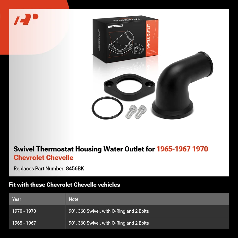 Swivel Thermostat Housing Water Outlet for 1965-1967 1970 Chevrolet Chevelle