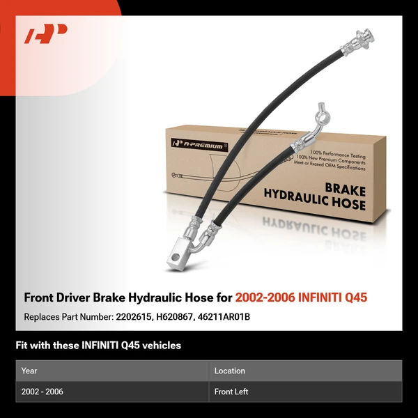 Front Driver Brake Hydraulic Hose for 2002-2006 INFINITI Q45