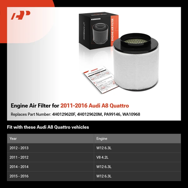 Engine Air Filter for 2011-2016 Audi A8 Quattro