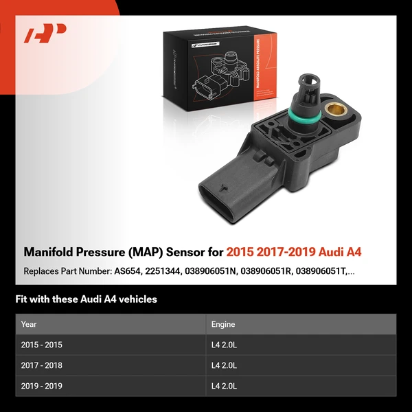 Manifold Pressure (MAP) Sensor for 2015 2017-2019 Audi A4