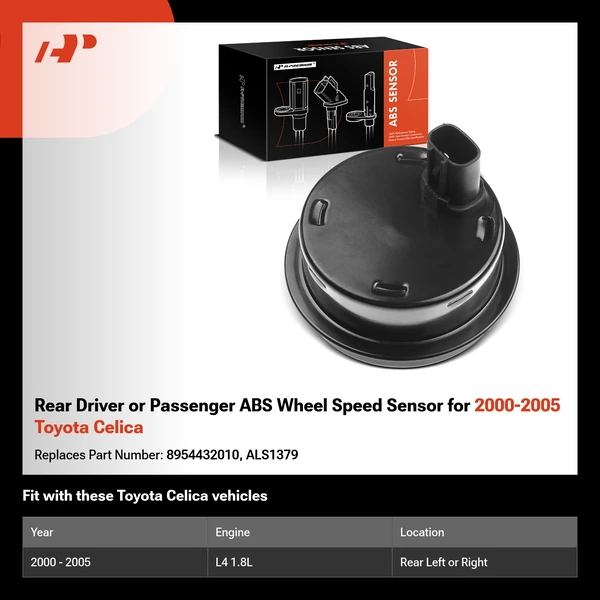 Rear Driver or Passenger ABS Wheel Speed Sensor for 2000-2005 Toyota Celica