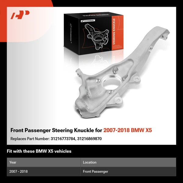 Front Passenger Steering Knuckle for 2007-2018 BMW X5