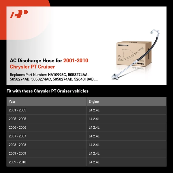 AC Discharge Hose for 2001-2010 Chrysler PT Cruiser
