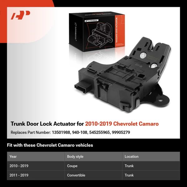 Trunk Door Lock Actuator for 2010-2019 Chevrolet Camaro