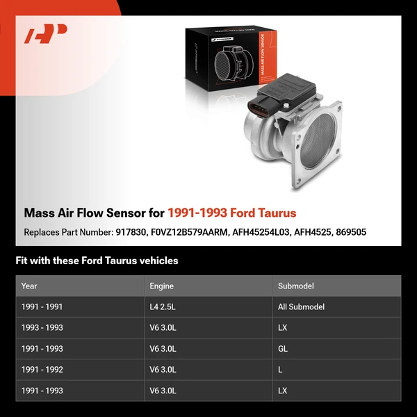 Mass Air Flow Sensor for 1991-1993 Ford Taurus