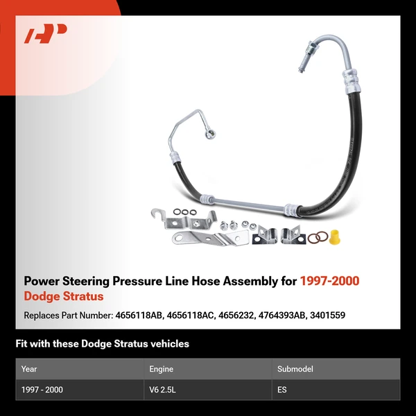 Power Steering Pressure Line Hose Assembly for 1997-2000 Dodge Stratus