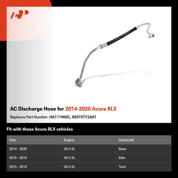 AC Discharge Hose for 2014-2020 Acura RLX