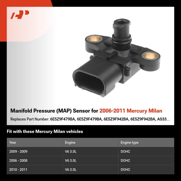 Manifold Pressure (MAP) Sensor for 2006-2011 Mercury Milan