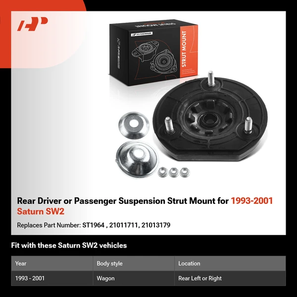 Rear Driver or Passenger Suspension Strut Mount for 1993-2001 Saturn SW2