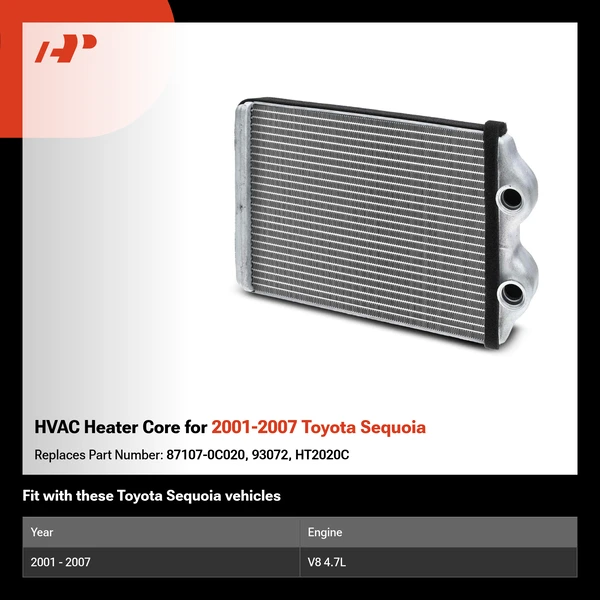 HVAC Heater Core for 2001-2007 Toyota Sequoia