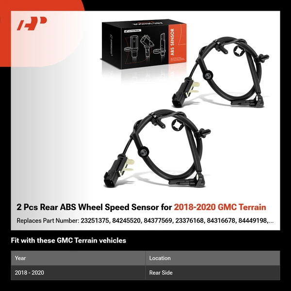 2 Pcs Rear ABS Wheel Speed Sensor for 2018-2020 GMC Terrain