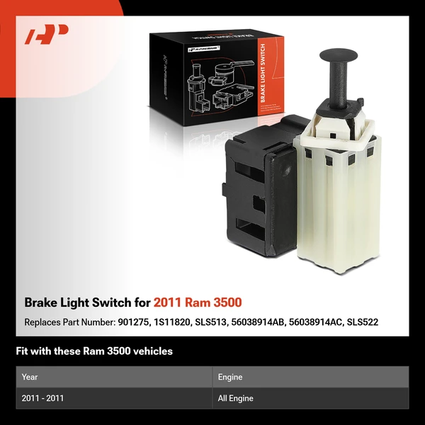Brake Light Switch for 2011 Ram 3500