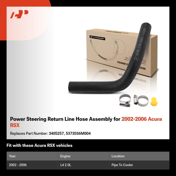 Power Steering Return Line Hose Assembly for 2002-2006 Acura RSX