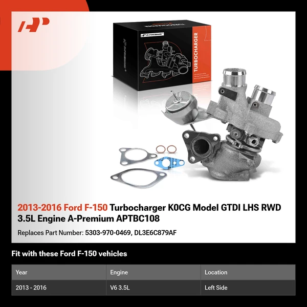 2013-2016 Ford F-150 Turbocharger K0CG Model GTDI LHS RWD 3.5L Engine A-Premium APTBC108