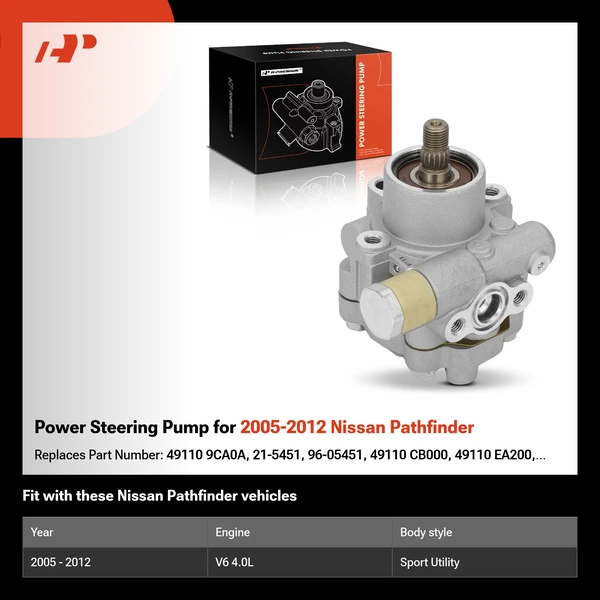 Power Steering Pump for 2005-2012 Nissan Pathfinder