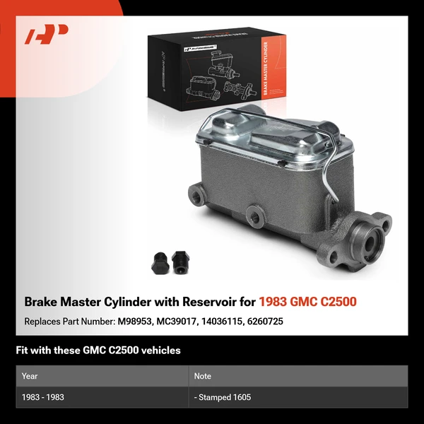Brake Master Cylinder with Reservoir for 1983 GMC C2500
