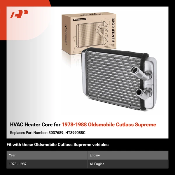 HVAC Heater Core for 1978-1988 Oldsmobile Cutlass Supreme
