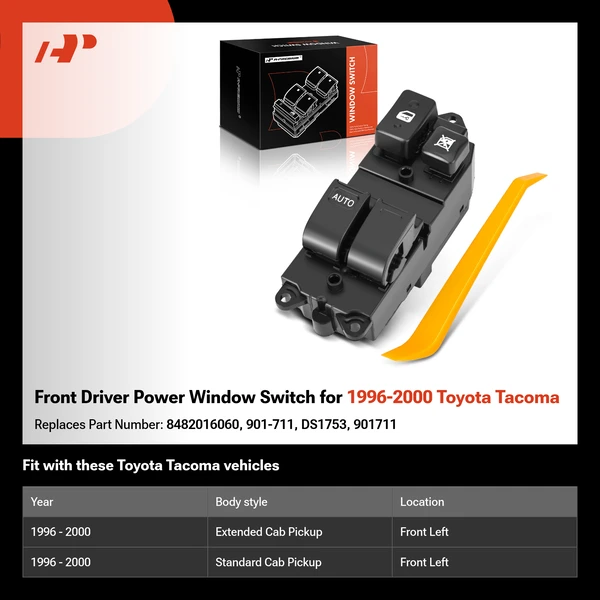 Front Driver Power Window Switch for 1996-2000 Toyota Tacoma