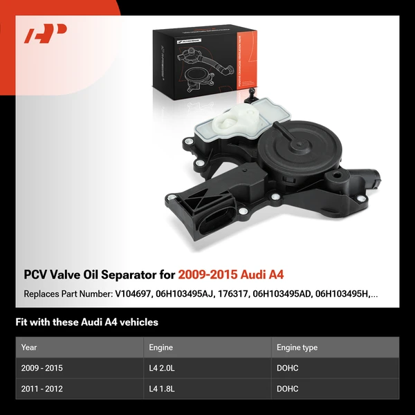 PCV Valve Oil Separator for 2009-2015 Audi A4