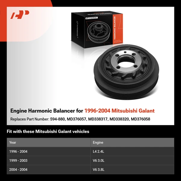 Engine Harmonic Balancer for 1996-2004 Mitsubishi Galant