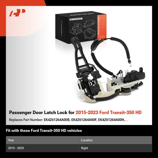 Passenger Door Latch Lock for 2015-2023 Ford Transit-350 HD