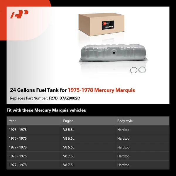 24 Gallons Fuel Tank for 1975-1978 Mercury Marquis