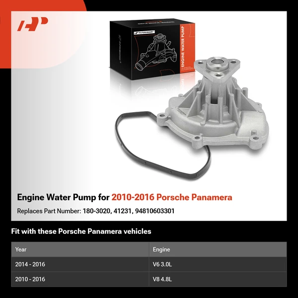 Engine Water Pump for 2010-2016 Porsche Panamera