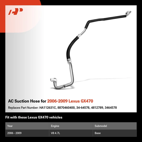 AC Suction Hose for 2006-2009 Lexus GX470