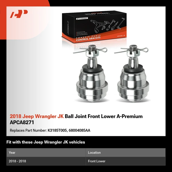 2018 Jeep Wrangler JK Ball Joint Front Lower A-Premium APCA8271