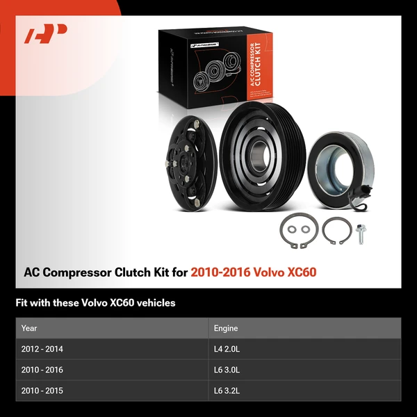 AC Compressor Clutch Kit for 2010-2016 Volvo XC60