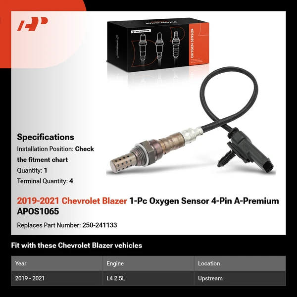 2019-2021 Chevrolet Blazer 1-Pc Oxygen Sensor 4-Pin A-Premium APOS1065