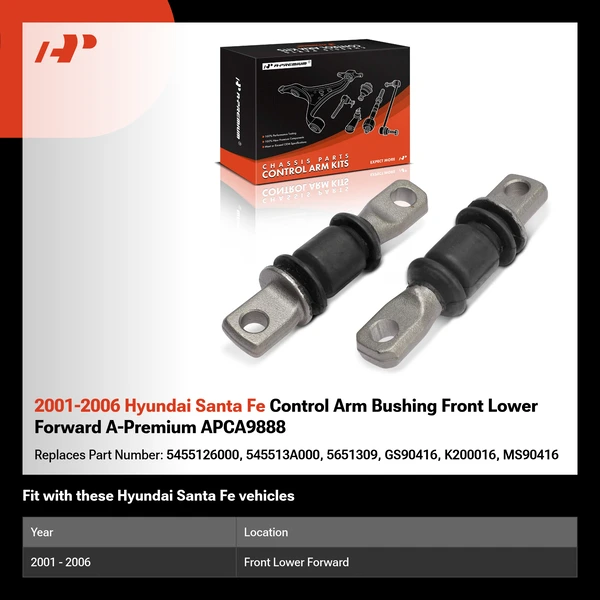 2001-2006 Hyundai Santa Fe Control Arm Bushing Front Lower Forward A-Premium APCA9888