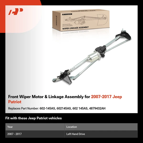 Front Wiper Motor & Linkage Assembly for 2007-2017 Jeep Patriot