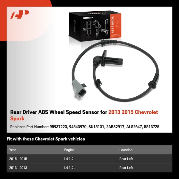 Rear Driver ABS Wheel Speed Sensor for 2013 2015 Chevrolet Spark