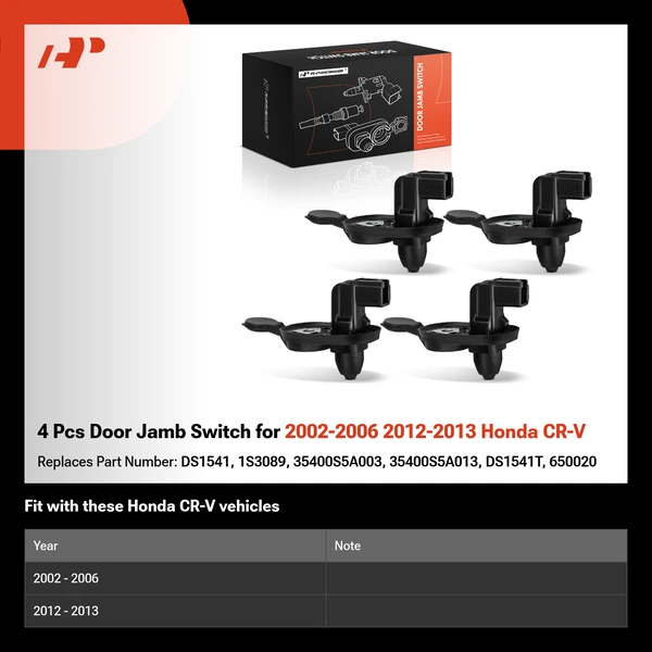 4 Pcs Door Jamb Switch for 2002-2006 2012-2013 Honda CR-V