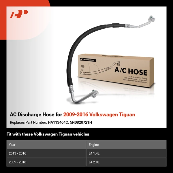 AC Discharge Hose for 2009-2016 Volkswagen Tiguan