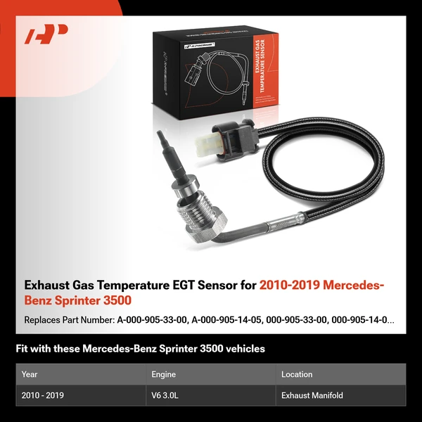 Exhaust Gas Temperature EGT Sensor for 2010-2019 Mercedes-Benz Sprinter 3500
