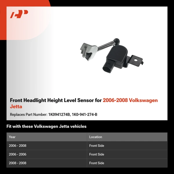 Front Headlight Height Level Sensor for 2006-2008 Volkswagen Jetta