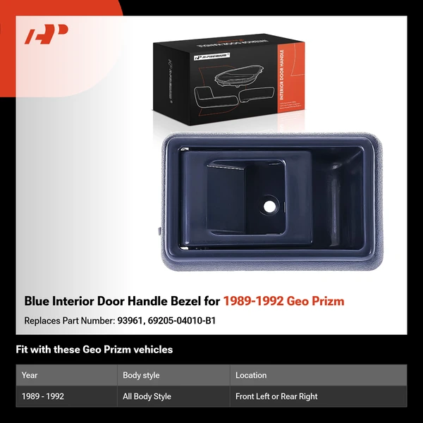 Blue Interior Door Handle Bezel for 1989-1992 Geo Prizm