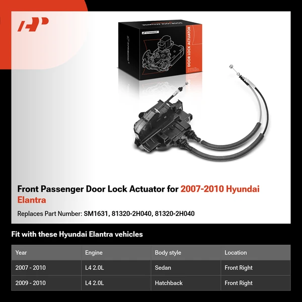 Front Passenger Door Lock Actuator for 2007-2010 Hyundai Elantra