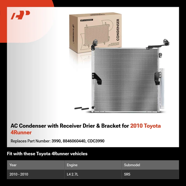 AC Condenser with Receiver Drier & Bracket for 2010 Toyota 4Runner