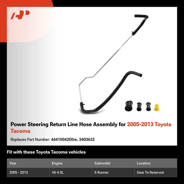 Power Steering Return Line Hose Assembly for 2005-2013 Toyota Tacoma