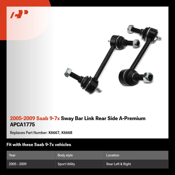 2005-2009 Saab 9-7x Sway Bar Link Rear Side A-Premium APCA1775