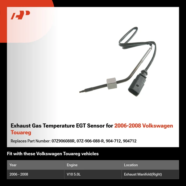 Exhaust Gas Temperature EGT Sensor for 2006-2008 Volkswagen Touareg