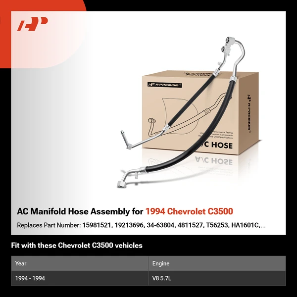 AC Manifold Hose Assembly for 1994 Chevrolet C3500